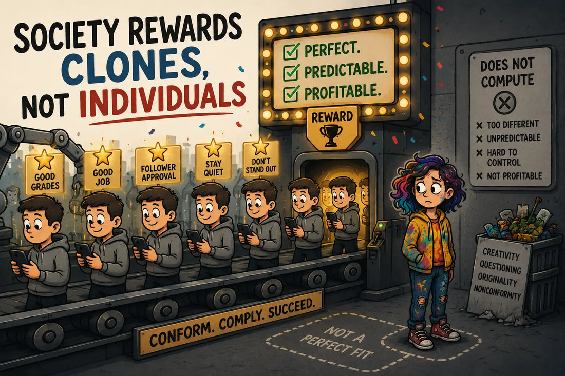 Society Rewards Clones, Not Individuals Mayhem Haus