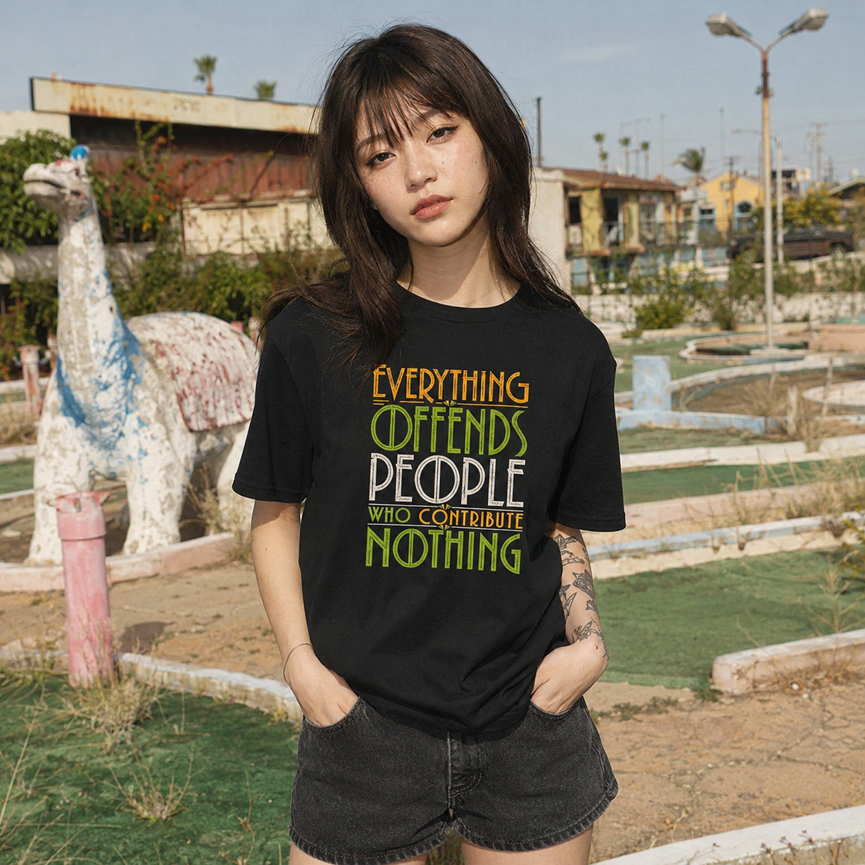 Mayhem Haus Everything Offends People Who Contribute Nothing T-Shirt