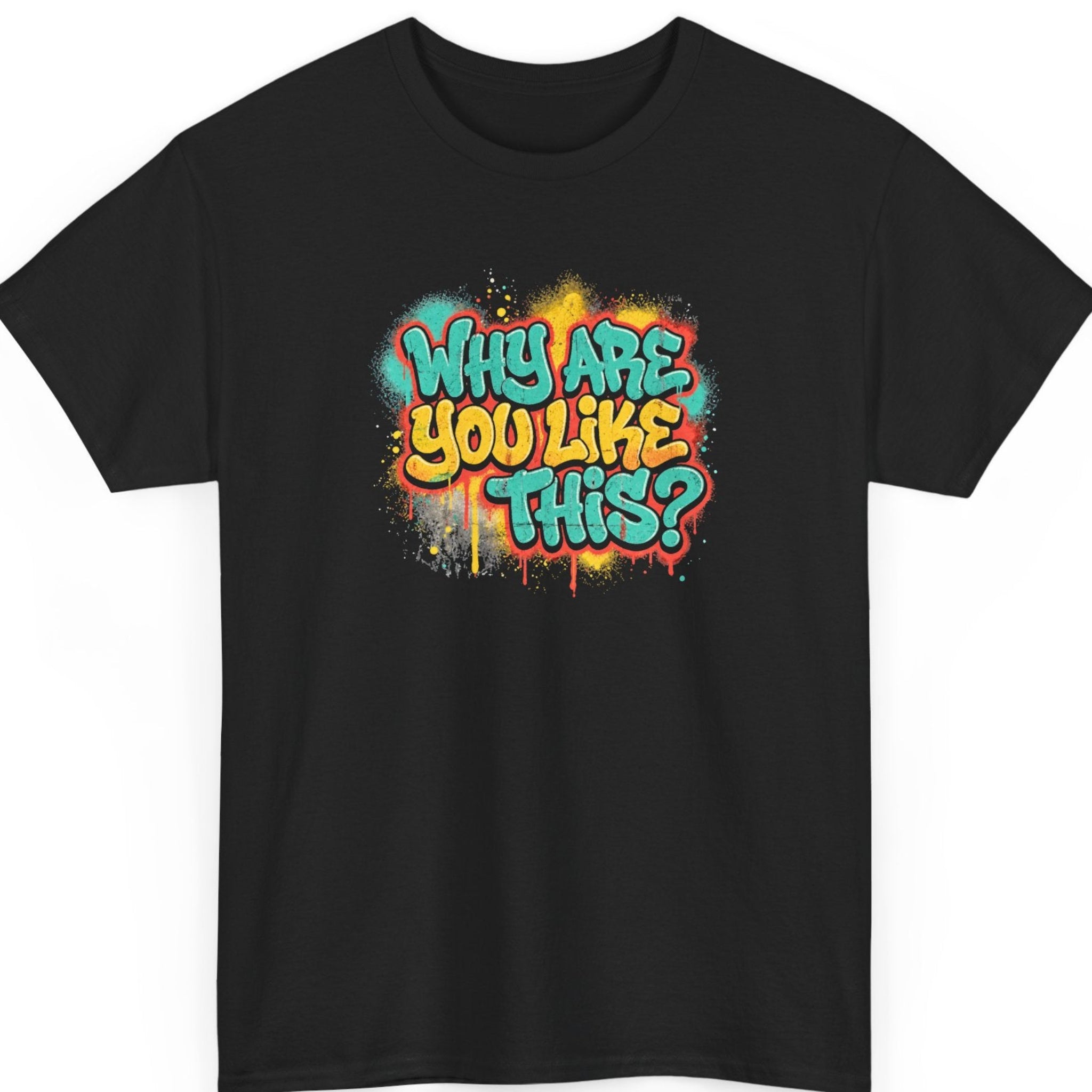 Mayhem Haus “After Meeting You Your Father Should Have Pulled Out” black t-shirt featuring distressed mint green, aqua, and turquoise psychedelic typography in a bold, sarcastic insult design.