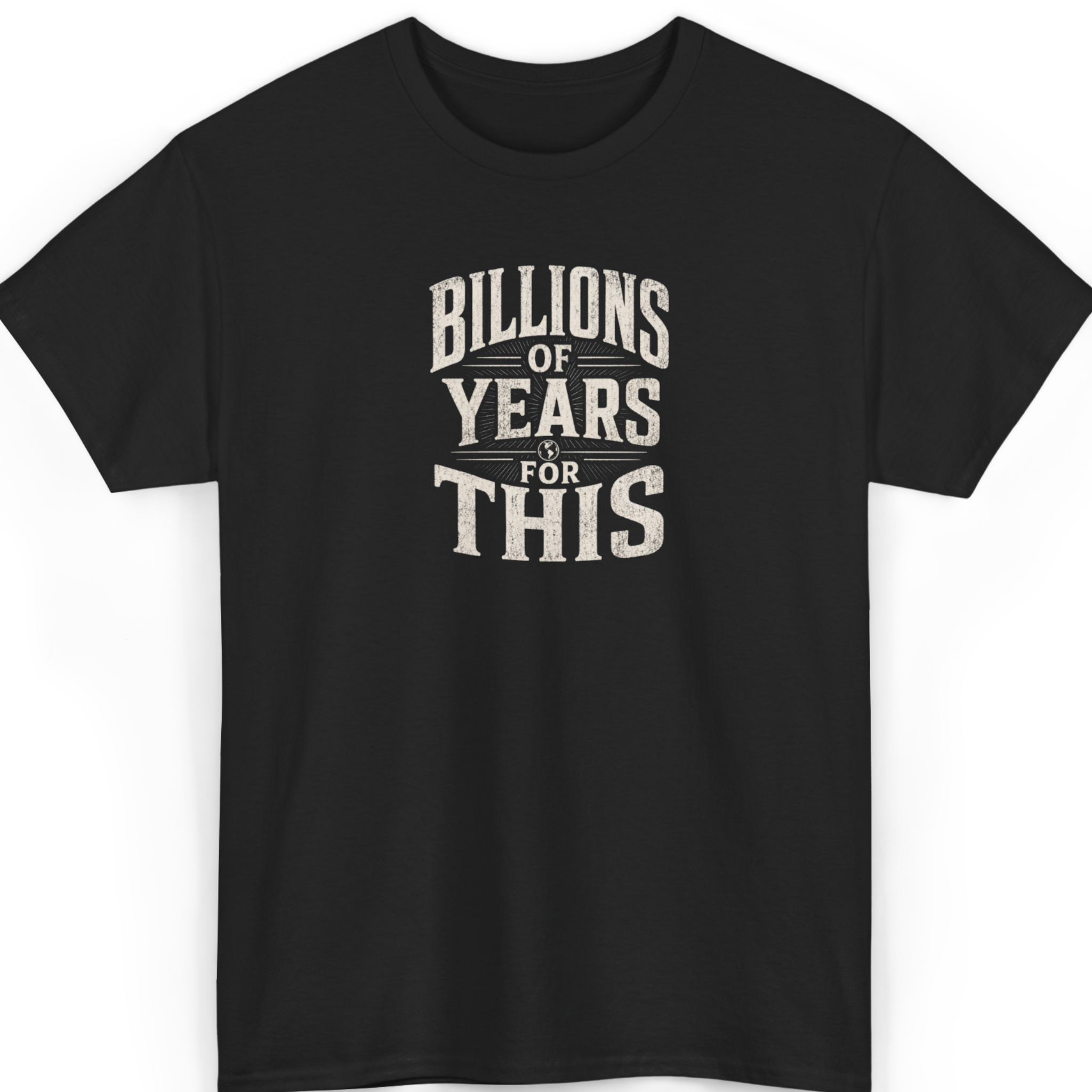 Mayhem Haus Billions of Years for This T-Shirt in black with white text